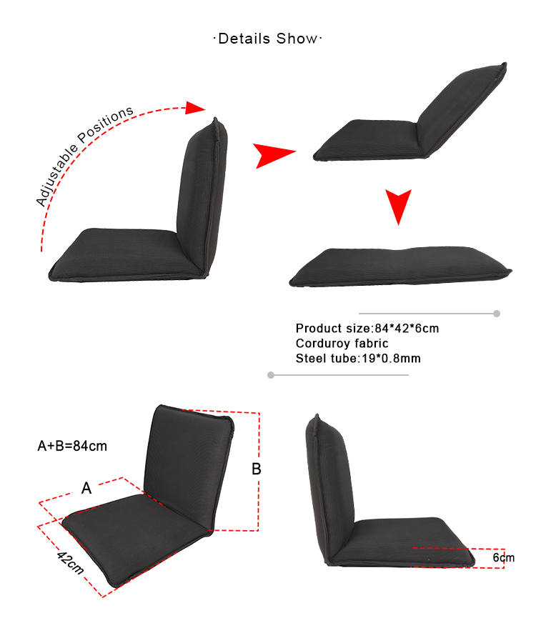 Portable Outdoor Indoor Floor Sofa Chair Colorful Fabric Foldable Chair dining table and chair for reading and praying