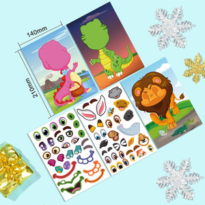 YALONG YLWG10014 Autocollants Puzzle Jeux <span class=keywords><strong>Faire</strong></span> un Visage Princesse Animal <span class=keywords><strong>Dinosaure</strong></span> Assembler Enfants Reconnaissance Formation Éducation Jouet - Product Image 4