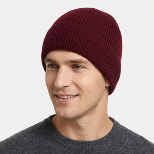 Custom Logo Winter <b>Beanie</b> <b>Hat</b> Premium Satin Lined Ribbed Knit Unisex Warm Fleece Lined Skull Cap Luxury Fisherman Beach Travel - Product Image 1