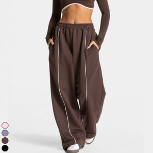 <span class=keywords><strong>Pantalones</strong></span> deportivos TEVE para mujer, holgados, con bloques de color, de cintura baja, estilo athleisure, de pierna ancha y ajuste holgado - Product Image 2
