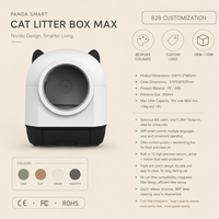 Bac à litière intelligent 80L pour chat, pack compact 380 unités, logistique optimisée, expédition rapide, vente en gros OEM, directement de l'usine, prêt pour l'e-commerce