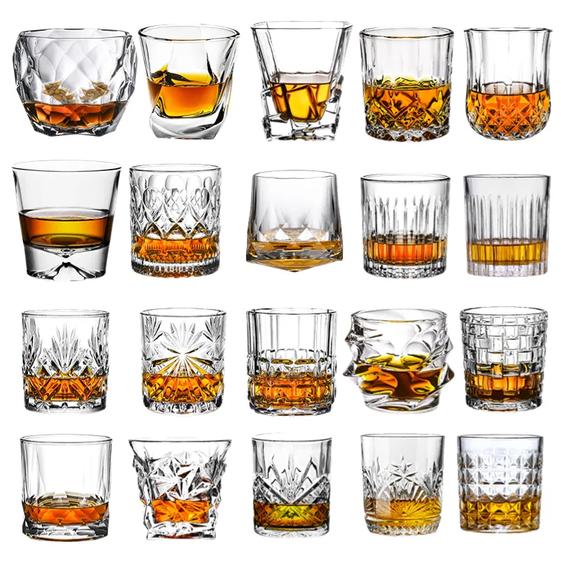 Verres à whisky à l'ancienne, tasse de luxe en diamant, verrerie à liqueur en cristal pour bar, vente en gros