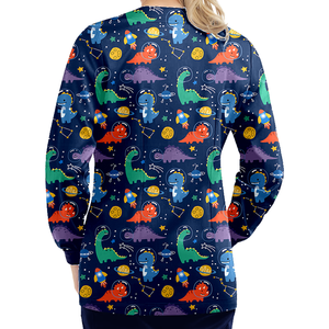 Custom <strong>Scrubs</strong> Jacket with Logo <strong>Scrub</strong> Uniform Ladies Sets Doctor Medical Uniforms for Women 2 Pockets Long Sleeve Snap Front <strong>Top</strong> - Product Image 5