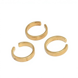 Juego de Anillos Abiertos Minimalistas de Latón Chapado en Oro, Unisex, para Uso Diario, Estilo Geométrico, Anillos de Moda - Product Image 1