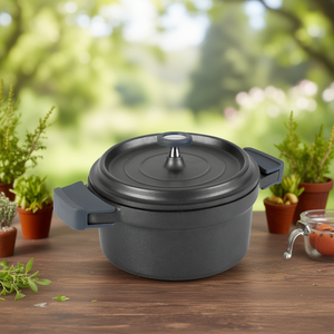 Casserole With Black Lid Cocotte 2.5 Qt Round Sturdy Handle For Baking And Cooking - Product Image 3