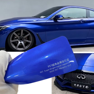 ฟิล์มใสเปลี่ยนสี 5 ปีรับประกัน คุณภาพสูง ซุปเปอร์ไบรท์ เมทัลแซฟไฟร์ PET ไวนิล สำหรับหุ้มรถยนต์ ป้องกันรอยขีดข่วน ซ่อมแซมตัวเองได้ ป้องกันคราบสกปรก - Product Image 1