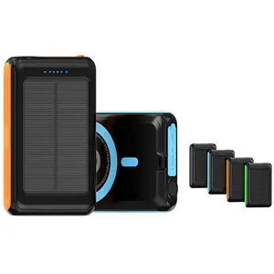 2024 Top Sell New Style Ipx6 Waterproof 5000mah Magnetic Wireless Solar Charging Power Bank For Cell Portable Solar Power Bank