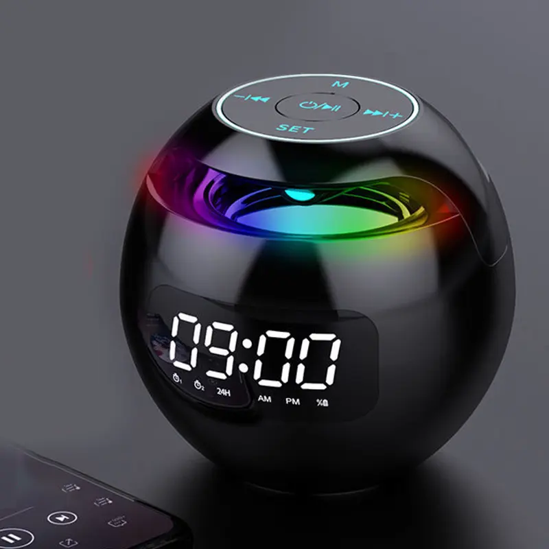 Wireless Portable Speaker: Clock Alarm, Human Body Induction, Color Atmosphere Light & Waterproof Design - Small & Lightweight