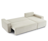 Sofá Cama Convertible Reversible con Almacenamiento, Sofá Moderno en Forma de L de Tela de Terciopelo para Sala de Estar, Relleno de Espuma