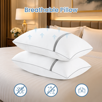 Oreiller Blanc Doux en Polyester Qualité Hôtelière de Luxe, Logo Imprimé Personnalisé, Vente en Gros pour Hôtels Hilton