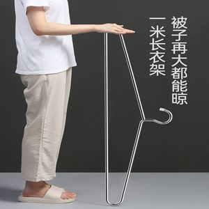 Percha de acero inoxidable sólido de 1 metro de largo, resistente, para secar mantas, toallas, uso doméstico - Product Image 1