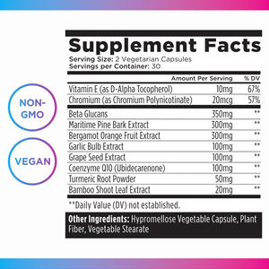 OEM bitkisel takviyeler kalp sağlık kolesterol destek kapsül Beta Glucans CoQ10 çam kabuğu Bercamot sarımsak karmaşık özleri - Product Image 2
