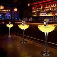 Meubles de bar pour discothèque, salon de nuit, table de bar LED illuminée, meubles LED imperméables, tables hautes pour cocktails