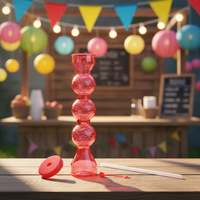 Personnalisable 550ml en plastique Slush Yard Cup Dinosaure Requin Fruit Sirène Animal Motif Réutilisable Paille Fête Alimentaire Caractéristiques Personnalisé