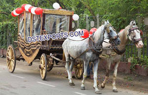 Royal Black Horse Drawn <b>Buggy</b> Carriage for Indian Wedding <b>Lightweight</b> Customizable Color & Size DST EXPORTS - Product Image 3