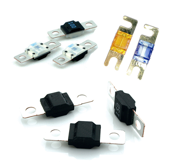 Small Fork Bolt-On PPTC Resettable Fuses and Fuseholders Variants ANS-20A~200A32V~125V