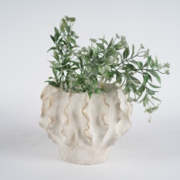 Lianda vas semen dekorasi luar ruangan, seni desain sederhana elegan bentuk tidak beraturan Pot bunga besar penanam untuk dekorasi taman Bonsai