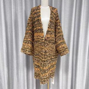 Cárdigan Largo Abierto para <span class=keywords><strong>Mujer</strong></span>, Informal, Sólido, con Lentejuelas, de Punto Grueso, con Mangas de Murciélago, Chaqueta Suéter con Mangas Largas - Product Image 6