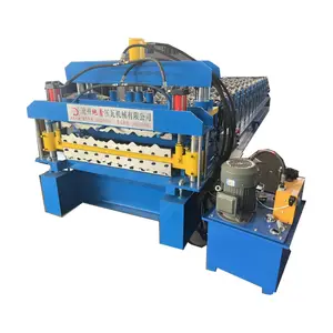 Tile Making Machine Trapezoidal Corrugated Ibr Roof Sheet Roll Forming Machine Prices Double Layer Roof Slate Metal Steel 18mm