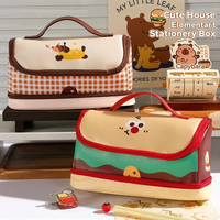 Nouvelle trousse à crayons en gros, motif maison à petits carreaux, grande capacité, résistante aux taches, petite et mignonne, pour étudiants
