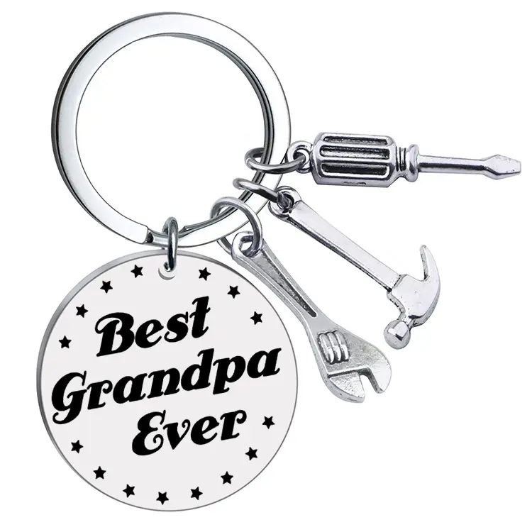 2023 BT Jewelry Stainless Steel Key Chains Meaningful If Dad can`t fix it Letters Car Keychain Father's Day gift Jewelry