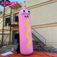 Nouvelle Colonne Gonflable Géante Personnage Baguette Rose Personnalisée avec Yeux Mignons, Pilier Gonflable Géant pour Promotion de Festival Alimentaire