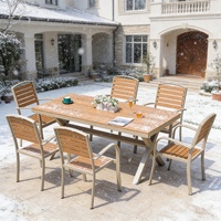 Ensemble de table et de chaises de jardin en métal minimaliste moderne, mobile, imperméable, résistant au soleil et anticorrosion pour cour, balcon, jardin