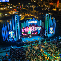 Pushun Tam Renkli LED Su Geçirmez Yüksek Parlaklık Yüksek Yenileme Hızlı Sahne Etkinlikleri Video Duvar Panel Ekran Konser P3.91 Ekran