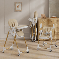 Chaise haute pour bébé 3-en-1 pliable et multifonctionnelle, réglable en hauteur sur 8 niveaux, avec repose-pieds, pour 0-36 mois