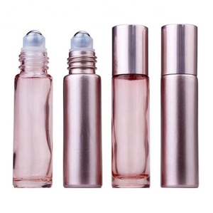 Lọ Thủy Tinh Màu Vàng Hồng Kem Tinh Dầu Mắt <span class=keywords><strong>5Ml</strong></span> 10Ml Chai Lăn Thủy Tinh Màu Hồng Không Gỉ Bóng Lăn Màu Hồng Chai Lăn Thủy Tinh Màu Hồng Còn Hàng - Product Image 2