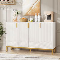 Meuble de Rangement Moderne pour Bar à Café et Bar Maison en MDF, Buffet de Luxe en Bois Blanc pour Salle à Manger