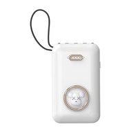 Vente chaude Portable Mini Mignon de Bande Dessinée Chat Série Amovible Intégré-dans 4-Fil Power Bank avec LED Lumière