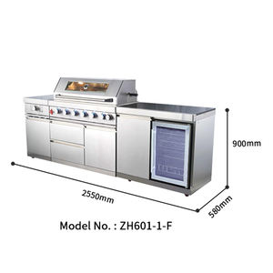 Ensemble d'armoires préfabriquées en acier inoxydable 304 à prix abordable avec gril, cuisines complètes, armoires de cuisine extérieures - Product Image 2