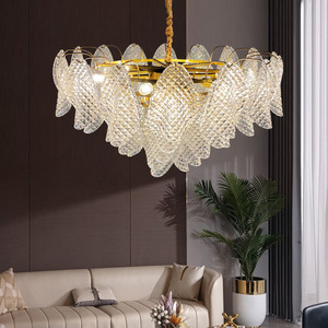 Modern Crystal Glass Chandelier <b>Led</b> <b>Light</b> <b>Round</b> Multi Head Home <b>Ceiling</b> Lamp - Product Image 4