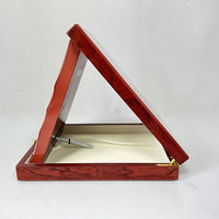 Plaque de certificat en bois pliable rouge personnalisée Rectangle MH-NJ0322 Prix Trophée de plaque en bois personnalisé
