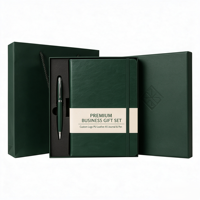 Articles cadeaux de luxe promotionnels en gros, carnet en cuir, journal personnalisé, agenda de bureau, ensemble cadeau d'entreprise avec stylo