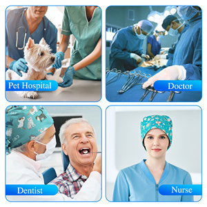 <span class=keywords><strong>Cappelli</strong></span> Chirurgici Unisex, Berretti Medici per Dottori, Infermieri, Dentisti, con Stampe Carine a Cartoni Animati, Ecologici, per Uso Ospedaliero Estivo - Product Image 6