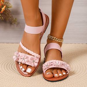 รองเท้าแตะผู้หญิง2025เปิดนิ้วลำลองแฟชั่นลายดอกไม้, รองเท้าแตะผู้หญิงใส่สบายฤดูร้อนใหม่ - Product Image 3