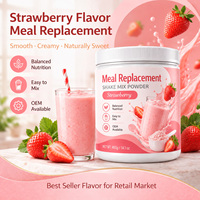 Poudre de substitut de repas à la fraise OEM aux herbes chinoises, mélange de protéines de lactosérum riche en protéines, faible en gras, facile à mélanger, 400g