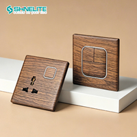 Interruptor de pared eléctrico Shinelite de diseño superdelgado con placa de madera, interruptor de 16A, nuevo modelo