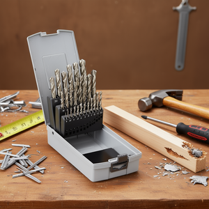 <b>Drill</b> <b>Bits</b> Set 25 Pc High Speed Steel With Case For Metal Wood Plastic Drilling - Product Image 3