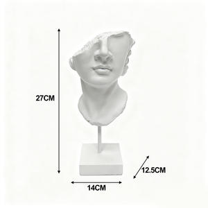 Sculpture en résine de visage brisé artistique, imitation plâtre, 3 couleurs, figure grecque/tête de David, cadeau d'affaires, ornement de bureau, artisanat - Product Image 6