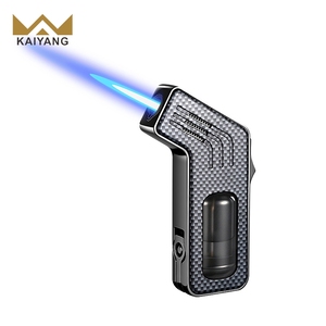 Accendino a Fiamma Jet Elegante con Fiamma Regolabile e Finestra per il Livello del Carburante - Product Image 1