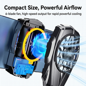 U--jet 휴대용 강력 ABS 플라스틱 휴대폰 게임 쿨러 팬, 유연 방수 누수 방지 클립 백 패드, 책상/휴대폰 거치대 - Product Image 4
