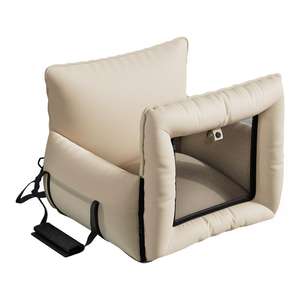 Sac de transport pour animaux de compagnie en cuir PU de luxe, portable, imperméable, lit de voiture pour <span class=keywords><strong>chien</strong></span>, siège surélevé de sécurité pour chiens et chats, lit de voiture pour animaux de compagnie, siège de voiture - Product Image 2