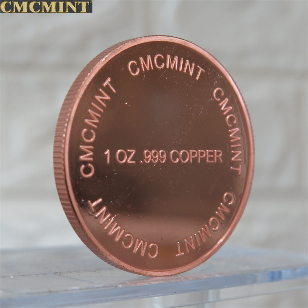 レア品 恐竜 銅貨 ラウンド 1オンス 純銅コイン 1 Oz 999 Fine Copper Dragon Round - Art & Collectibles