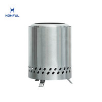 HOMFUL Réchaud portable pliable d'extérieur Table portable Foyer d'extérieur Camping Poêle à bois