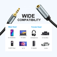 Câble audio coaxial 3,5 mm plaqué or 24 carats, fil d'extension stéréo pour microphone et écouteurs, connecteur mâle vers femelle