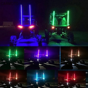 เสาธงแบบยืดหยุ่น ADT 3 ฟุต 0.9 เมตร พร้อมไฟ LED สำหรับรถออฟโรด UTV RZR ATV ไฟ LED สีขาว น้ำเงิน เขียว - Product Image 6