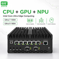 Mini PC réseau BKHD H15 Core Ultra 7 165H Ultra 9 185H avec 6 ports LAN, 10 ports LAN 10G SFP, serveur de calcul en périphérie